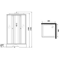 Душевая кабина Niagara Promo P80/26Q/MT, 80 x 80 см, с крышей, стекло матовое, профиль белый