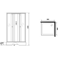 Душевая кабина Niagara Promo P80/26Q/MT/BK, 80 x 80 см, стекло матовое, профиль белый