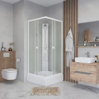 Душевая кабина Niagara Promo P80/26Q/MT/BK, 80 x 80 см, стекло матовое, профиль белый