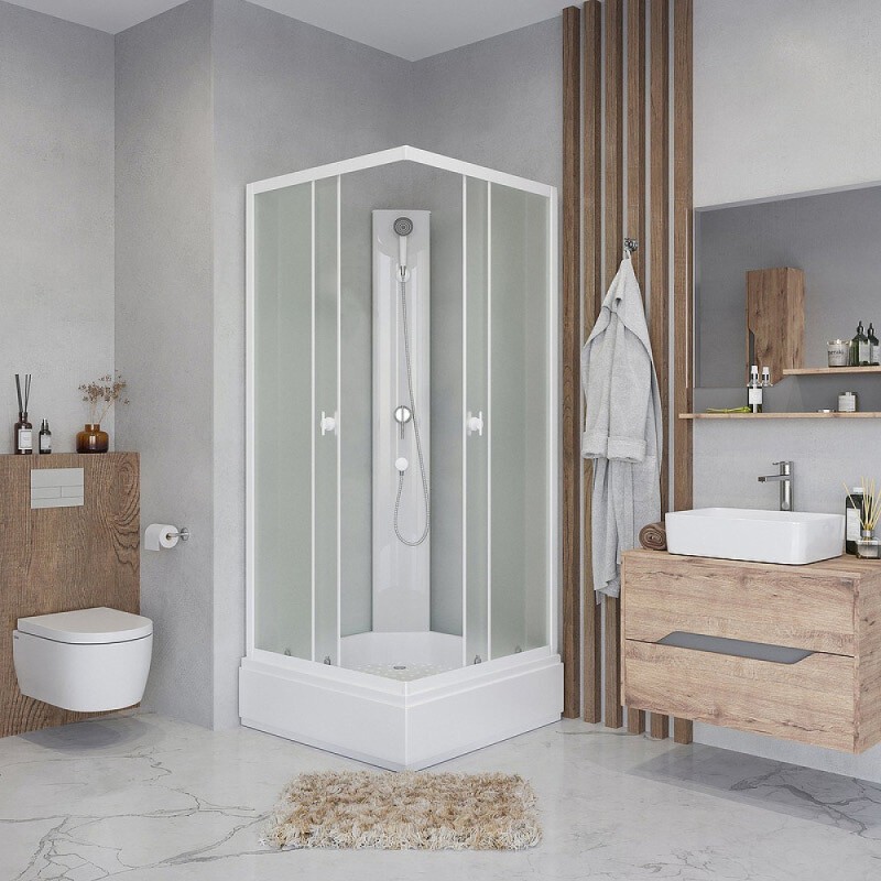 Душевая кабина Niagara Promo P80/26Q/MT/BK, 80 x 80 см, стекло матовое, профиль белый