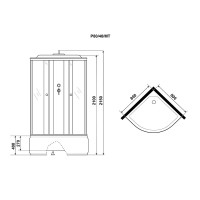 Душевая кабина Niagara Promo 80 x 80, высокий поддон, профиль белый, стекло матовое, P80/40/MT