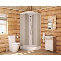 Душевая кабина Niagara Promo P90/13/MT, 90 x 90 см, с крышей, стекло матовое, профиль белый