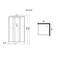 Душевая кабина Niagara Promo P90/13Q/MT, 90 x 90 см с низким поддоном, профиль белый, стекло матовое