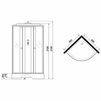 Душевая кабина Niagara Promo P90/26/MT, 90 x 90 см, с крышей, стекло матовое, профиль белый