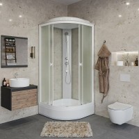 Душевая кабина Niagara Promo P90/26/MT, 90 x 90 см, с крышей, стекло матовое, профиль белый
