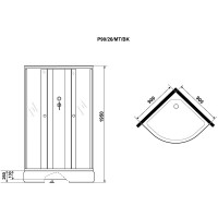 Душевая кабина Niagara Promo P90/26/MT/BK, 90 x 90 см, стекло матовое, профиль белый