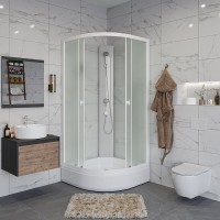 Душевая кабина Niagara Promo P90/26/MT/BK, 90 x 90 см, стекло матовое, профиль белый