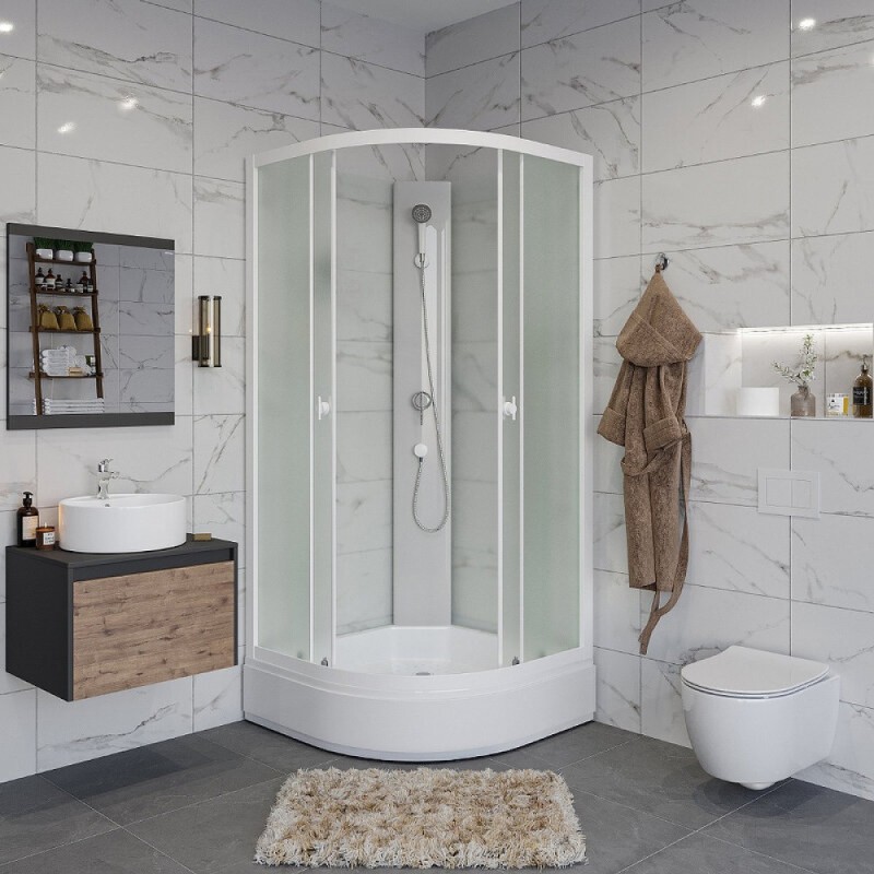 Душевая кабина Niagara Promo P90/26/MT/BK, 90 x 90 см, стекло матовое, профиль белый