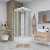 Душевая кабина Niagara Promo 90 x 90, средний поддон, профиль белый, стекло матовое, P90/26Q/MT