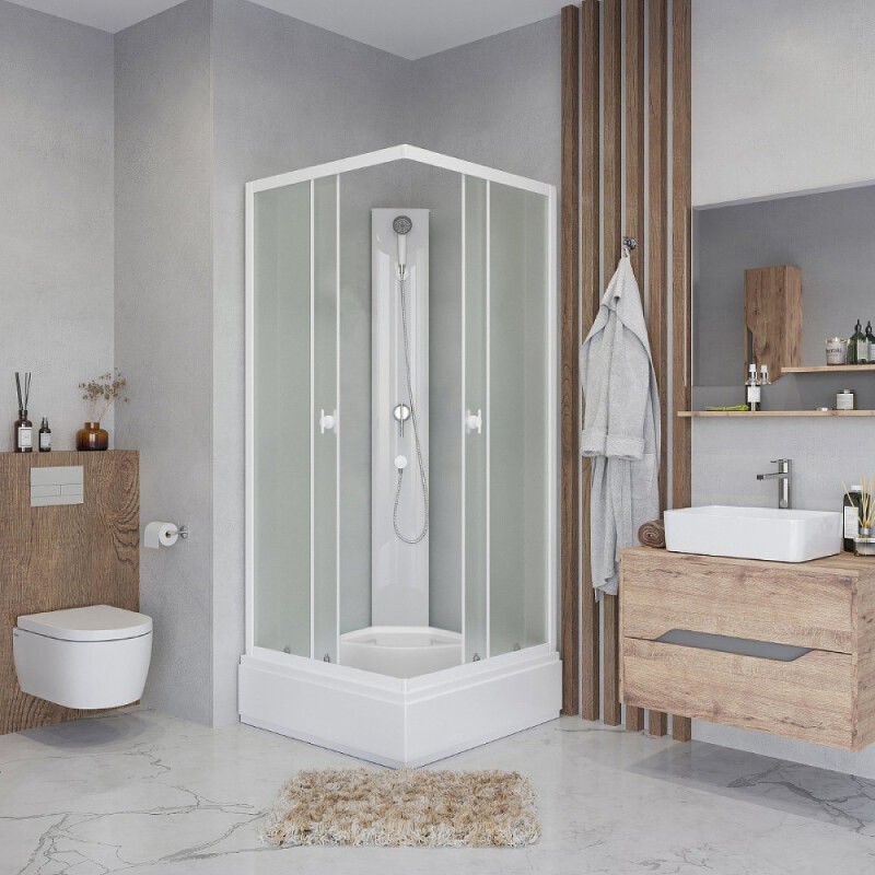 Душевая кабина Niagara Promo P90/26Q/MT/BK, 90 x 90 см, стекло матовое, профиль белый