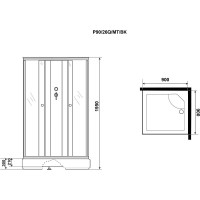 Душевая кабина Niagara Promo P90/26Q/MT/BK, 90 x 90 см, стекло матовое, профиль белый