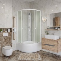 Душевая кабина Niagara Promo P90/40/MT/BK, 90 x 90 см, стекло матовое, профиль белый
