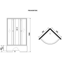Душевая кабина Niagara Promo P90/40/MT/BK, 90 x 90 см, стекло матовое, профиль белый