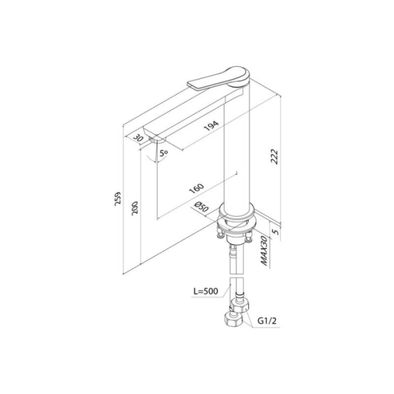 Смеситель для раковины Iddis Parker PARBL01i01, черный матовый
