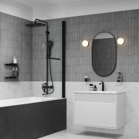 Душевая система Iddis Parker PARBL3Fi06, с изливом, черный матовый