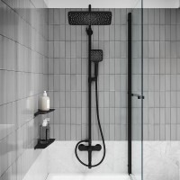 Душевая система Iddis Parker PARBL3Fi06, с изливом, черный матовый