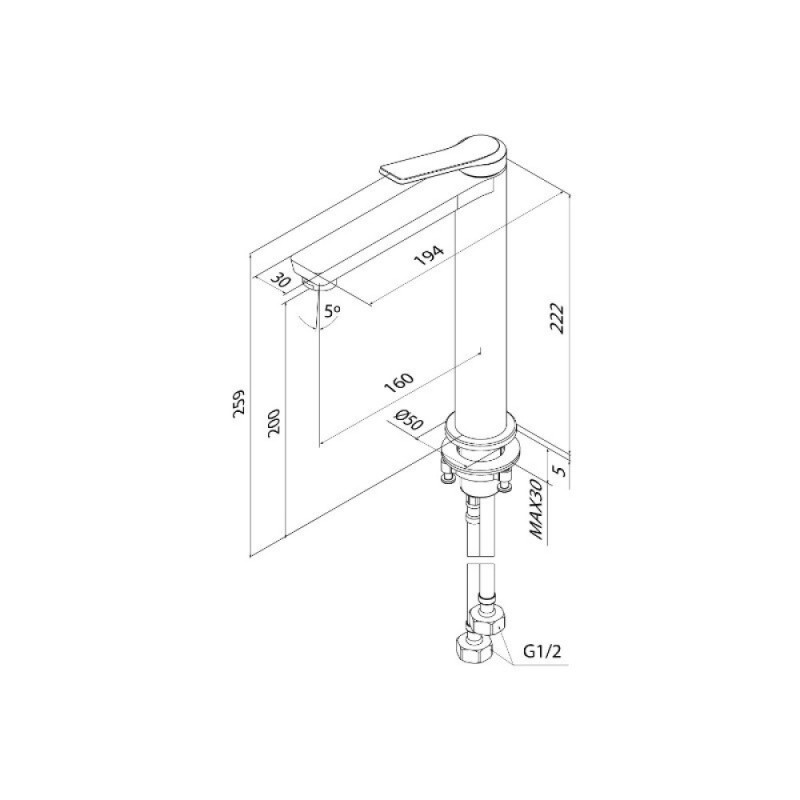 Смеситель для раковины Iddis Parker PARGM01i01, PVD-покрытие, графит матовый