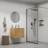 Душевая система Iddis Parker PARGM03i68, с изливом, графит матовый