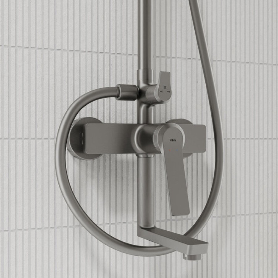 Душевая система Iddis Parker PARGM3Fi06, с изливом, графит матовый