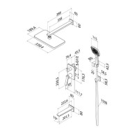 Душевая система Iddis Parker PARSB03i68, с изливом, хром