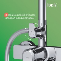 Душевая система Iddis Parker PARSB3Fi06, с изливом, хром