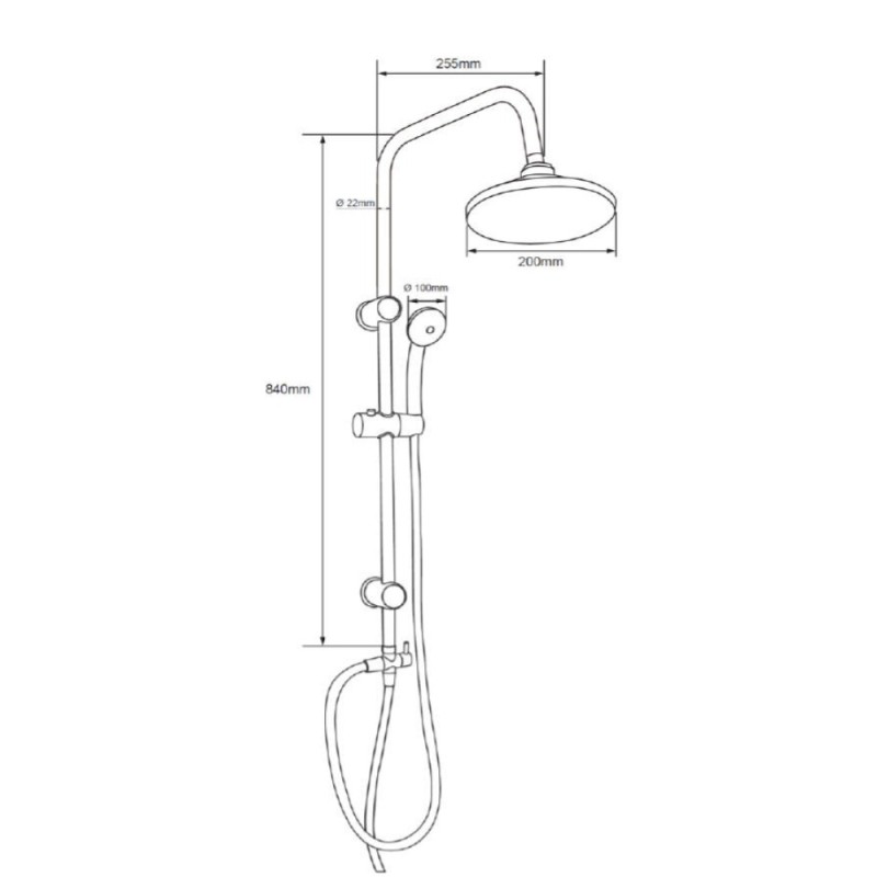 Душевой гарнитур Aquanet Passion R 212270, с круглым верхним душем 20 см, хром, 3 режима струи