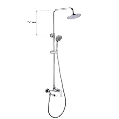 Душевая система Aquanet Passion R3 212273, с круглым верхним душем 20 см, хром