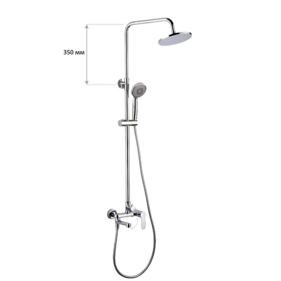 Душевая система Aquanet Passion R3 212273, с круглым верхним душем 20 см, хром