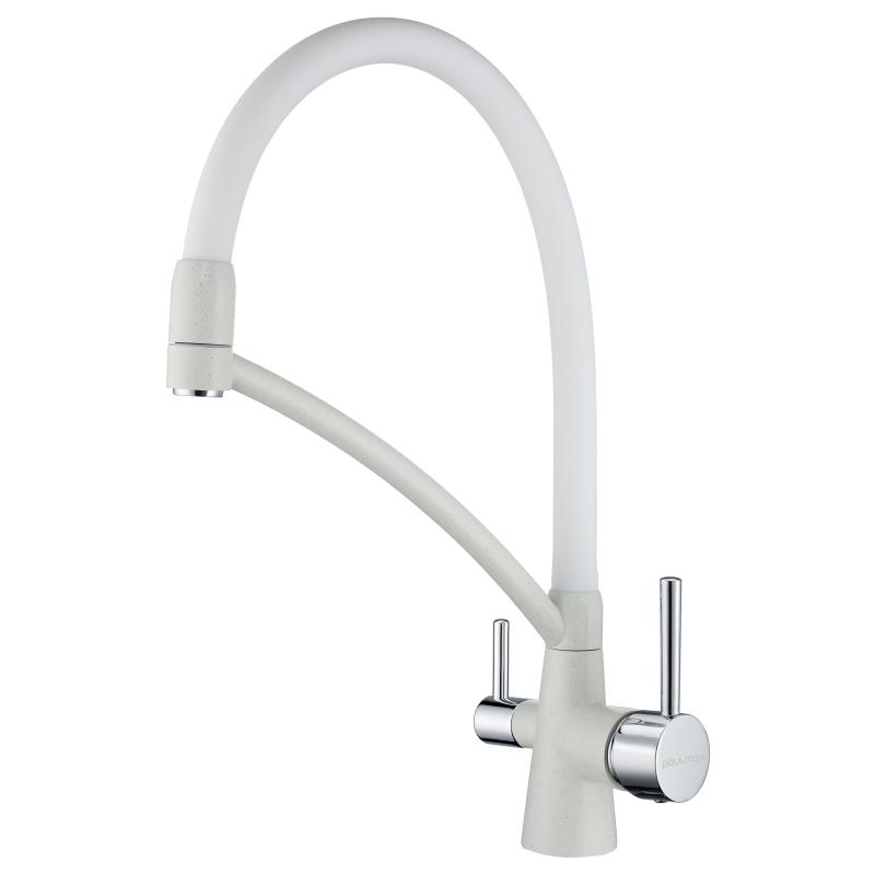 Смеситель для кухни Paulmark Siegen Si213111-331 Белый Хром Смеситель для кухни Paulmark Siegen Si213111-331 Белый Хром