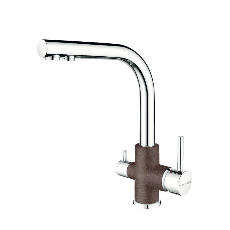 Смеситель для кухни Paulmark Essen Es213011-COCR Кофе матовый Хром Смеситель для кухни Paulmark Essen Es213011-COCR Кофе матовый Хром