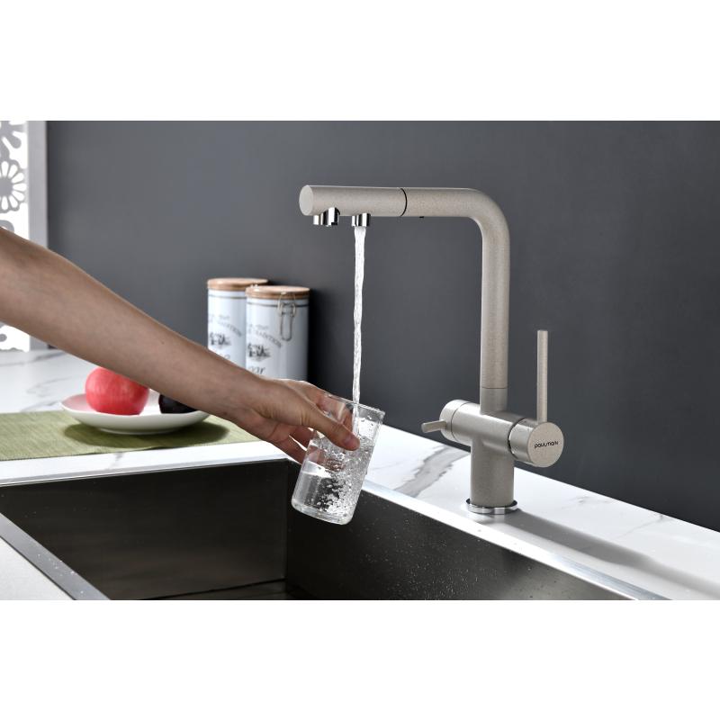 Смеситель для кухни Paulmark Serpentine Se213222-BE Бежевый