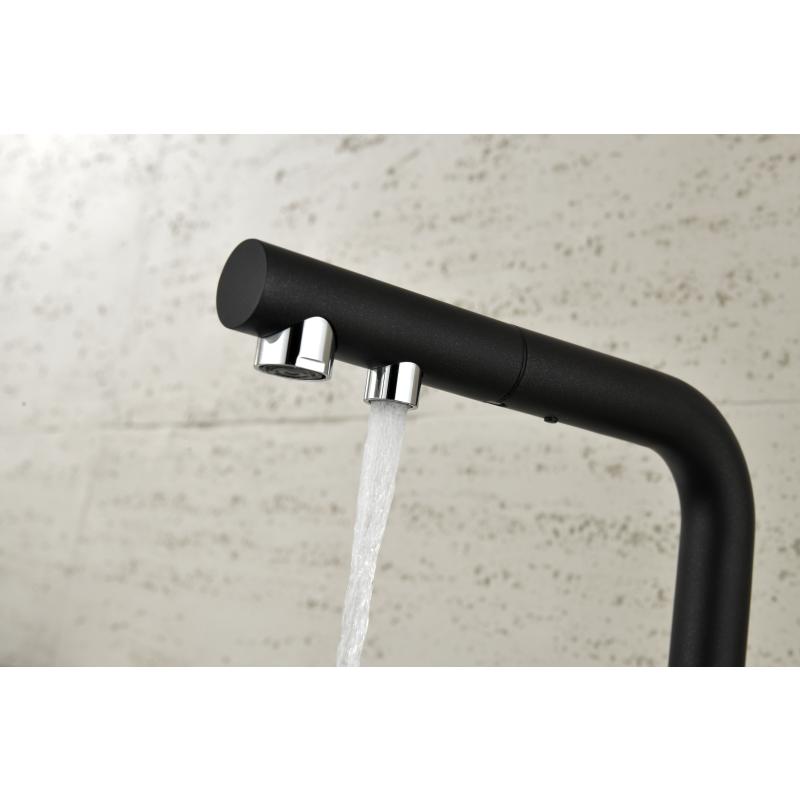 Смеситель для кухни Paulmark Serpentine Se213222-418 Черный металлик