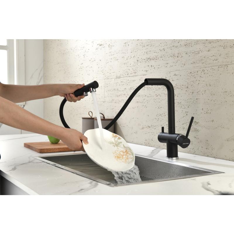 Смеситель для кухни Paulmark Serpentine Se213222-418 Черный металлик