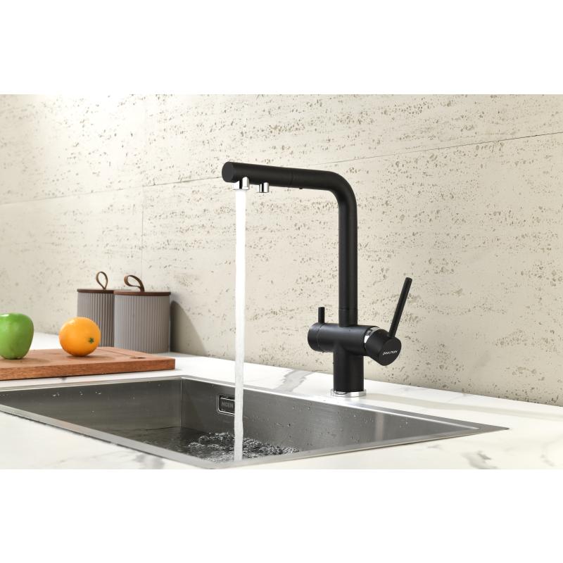 Смеситель для кухни Paulmark Serpentine Se213222-418 Черный металлик