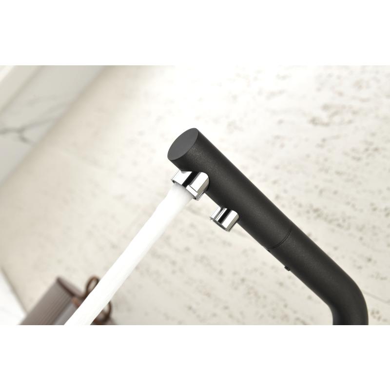 Смеситель для кухни Paulmark Serpentine Se213222-418 Черный металлик