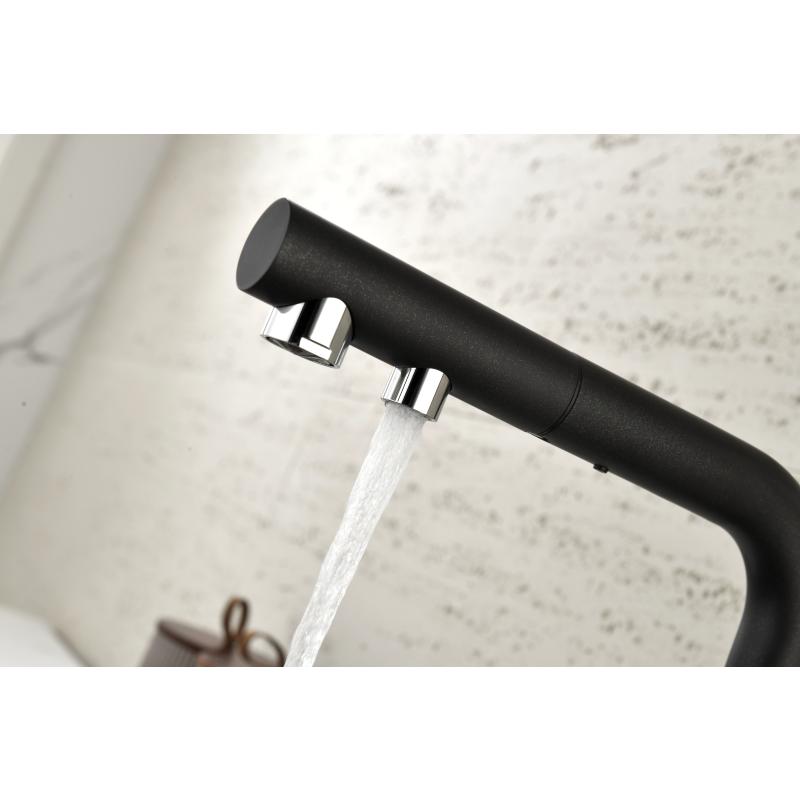 Смеситель для кухни Paulmark Serpentine Se213222-418 Черный металлик