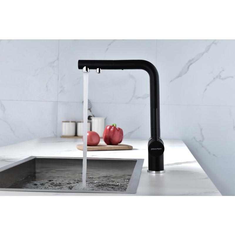 Смеситель для кухни Paulmark Serpentine Se213222-401 Антрацит