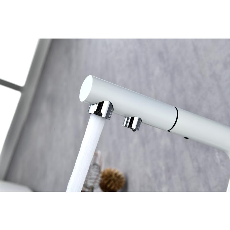 Смеситель для кухни Paulmark Serpentine Se213222-431 Белый матовый