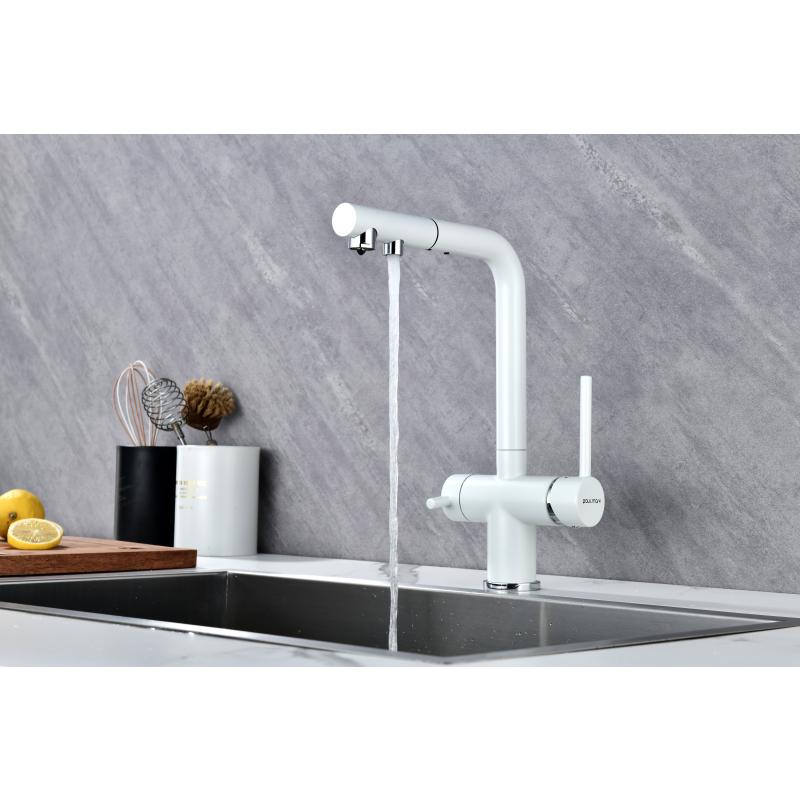 Смеситель для кухни Paulmark Serpentine Se213222-431 Белый матовый