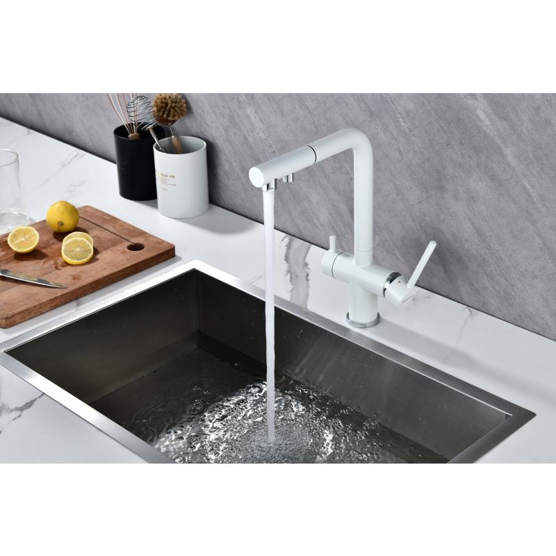 Смеситель для кухни Paulmark Serpentine Se213222-431 Белый матовый