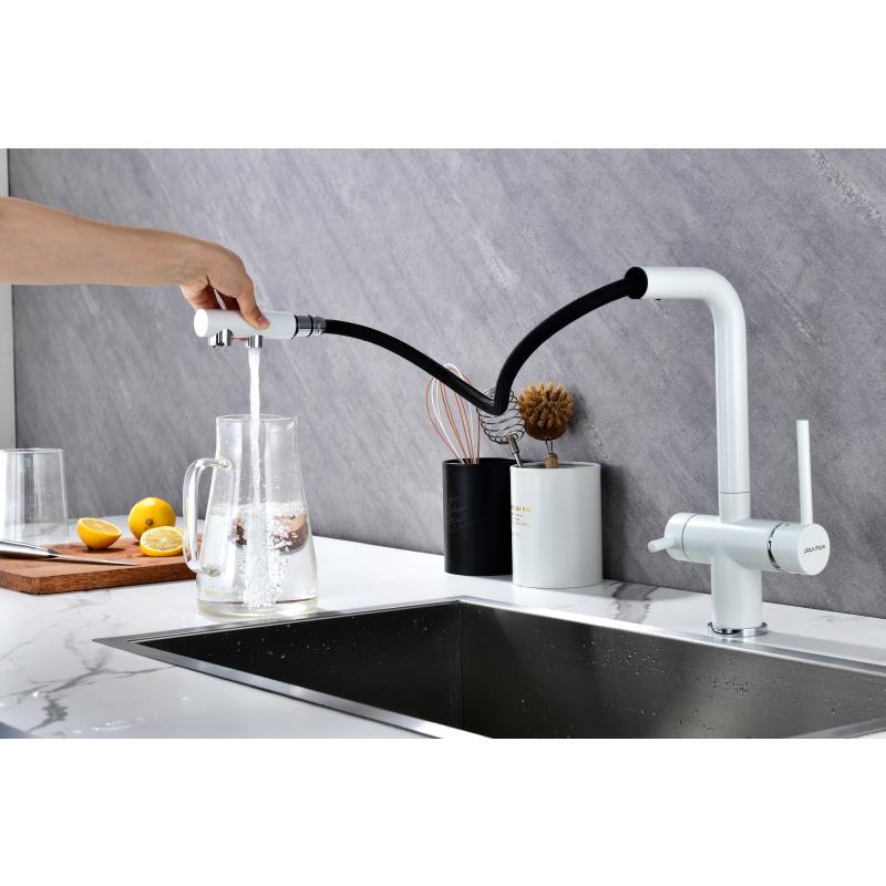 Смеситель для кухни Paulmark Serpentine Se213222-431 Белый матовый