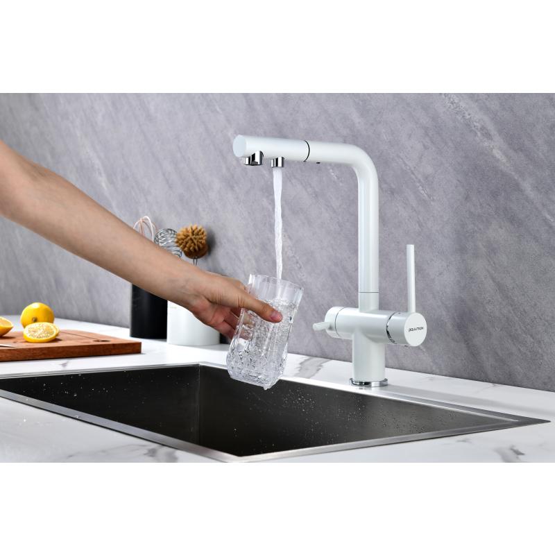 Смеситель для кухни Paulmark Serpentine Se213222-431 Белый матовый