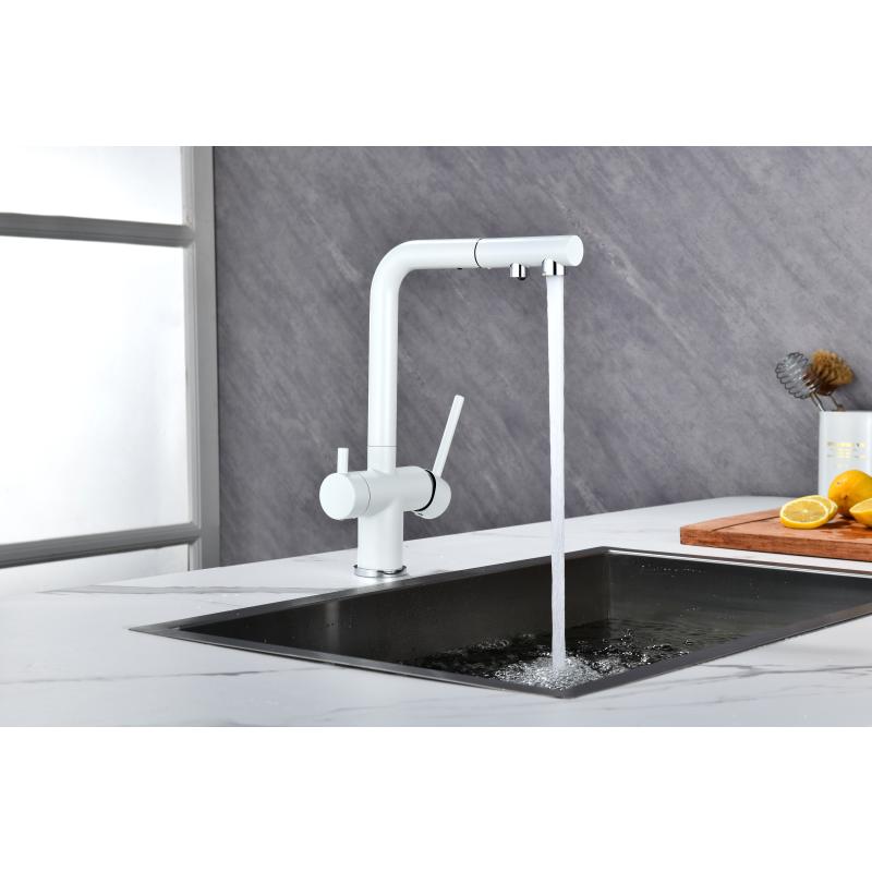 Смеситель для кухни Paulmark Serpentine Se213222-431 Белый матовый