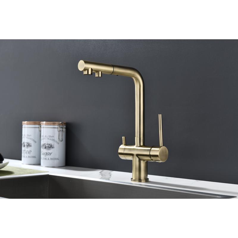 Смеситель для кухни Paulmark Serpentine Se213222-BR Бронза