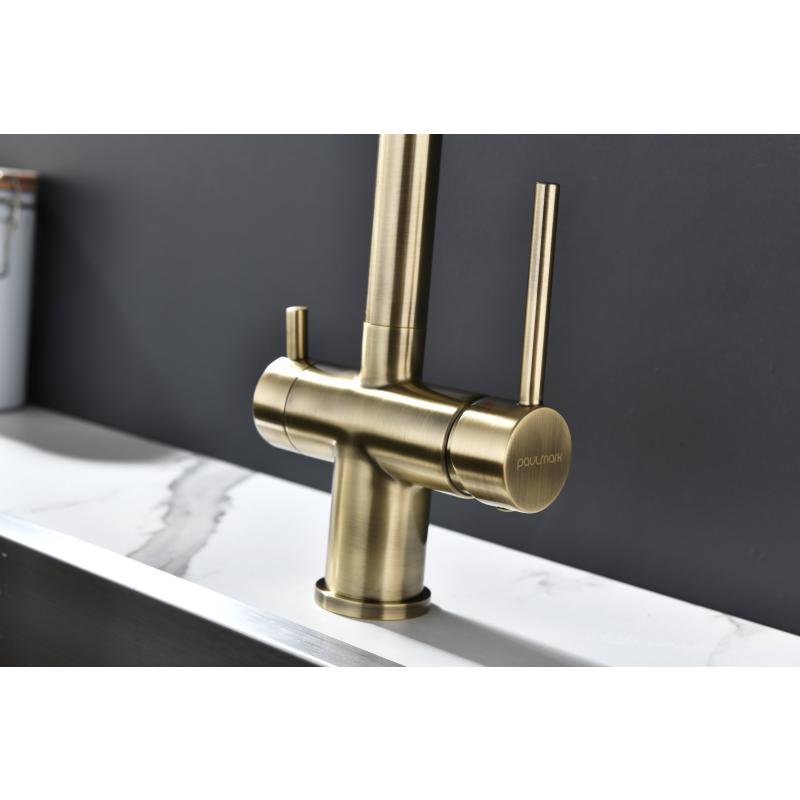 Смеситель для кухни Paulmark Serpentine Se213222-BR Бронза