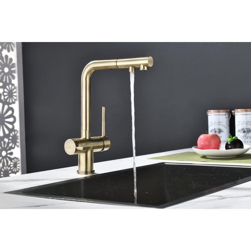 Смеситель для кухни Paulmark Serpentine Se213222-BR Бронза