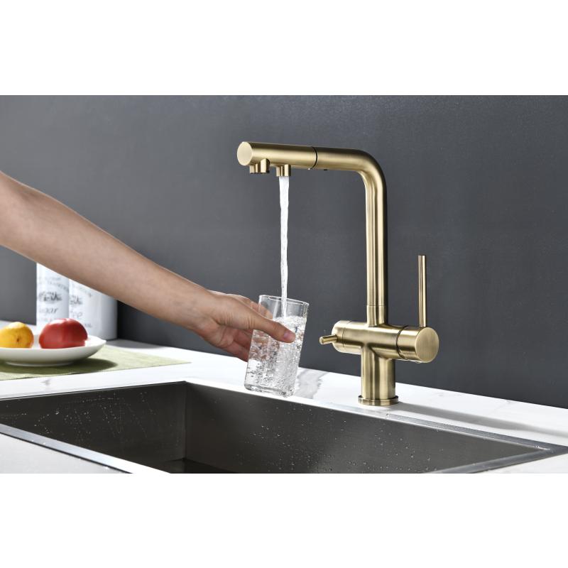 Смеситель для кухни Paulmark Serpentine Se213222-BR Бронза