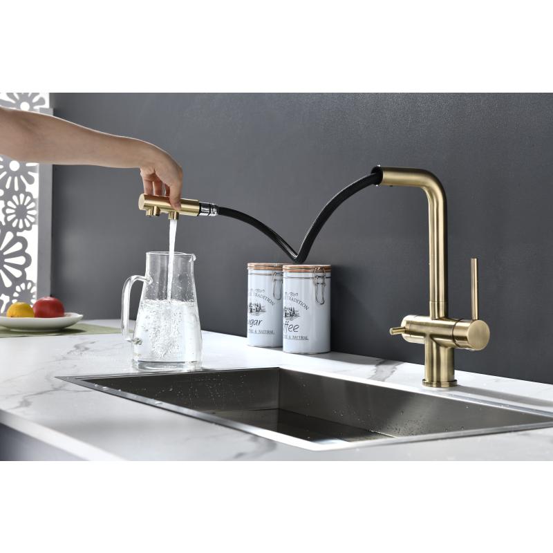 Смеситель для кухни Paulmark Serpentine Se213222-BR Бронза