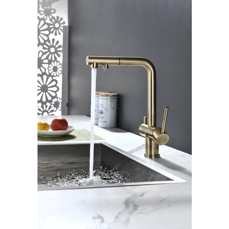 Смеситель для кухни Paulmark Serpentine Se213222-BR Бронза