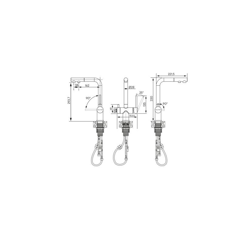 Смеситель для кухни Paulmark Serpentine Se213222-BR Бронза